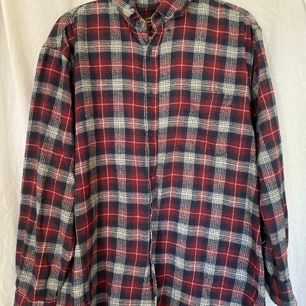 Red and blue cotton flannel - Mountain Ridge